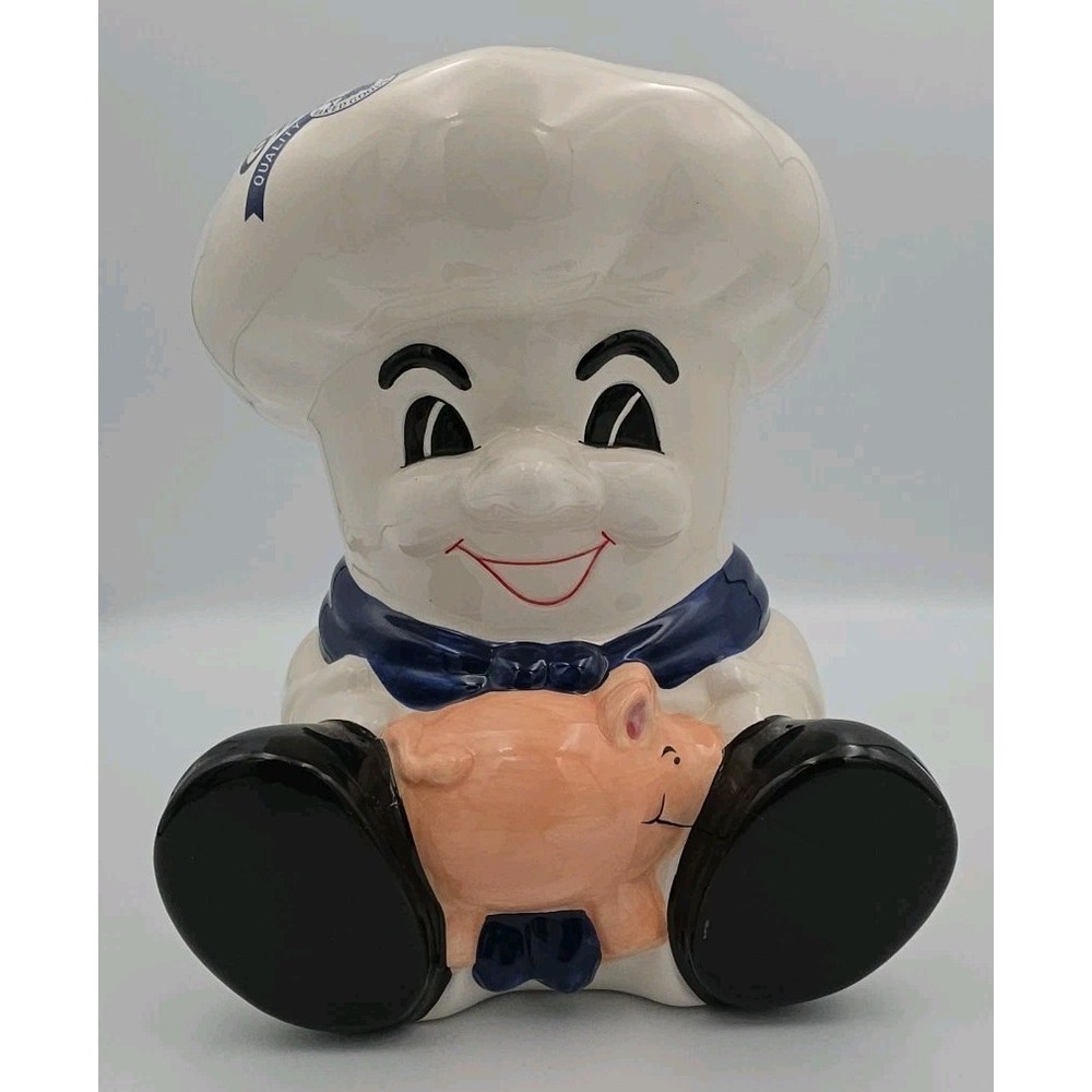 VTG Entenmanns Exclusive Baker Piggy Bank Advertising Ceramic Pig Stopper 8in